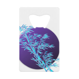bamboo leaves circle round credit card bottle opener