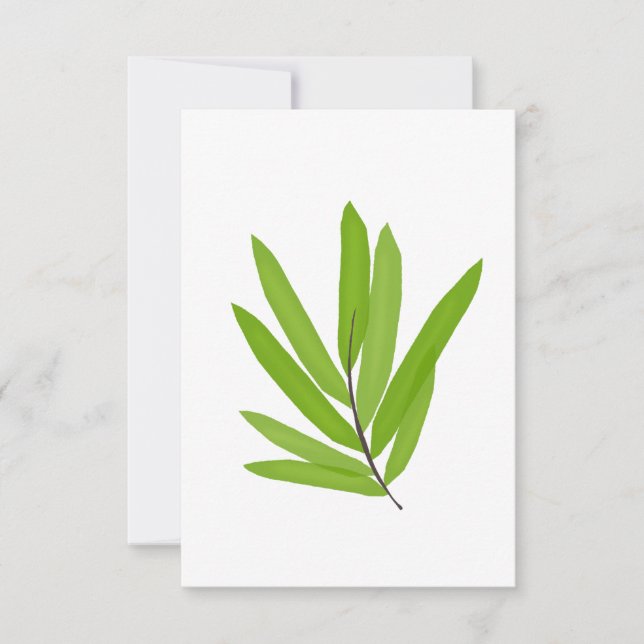 Bamboo Leaves Thank You Card (Front)
