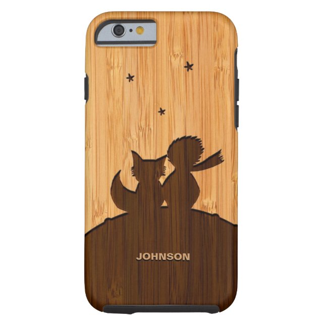 Bamboo Look & Engraved Little Prince Fox Pattern Case-Mate iPhone Case (Back)
