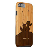 Bamboo Look & Engraved Little Prince Fox Pattern Case-Mate iPhone Case (Back/Right)