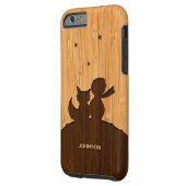 Bamboo Look & Engraved Little Prince Fox Pattern Case-Mate iPhone Case (Back Left)