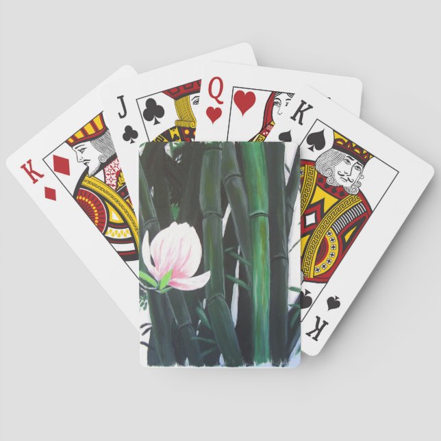 Bamboo magnolias - playing cards (Back)
