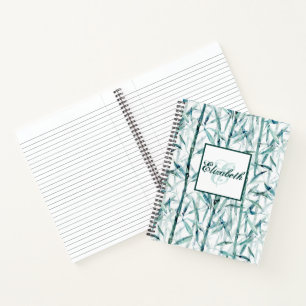 Bamboo ,monogram, personalized, notebook
