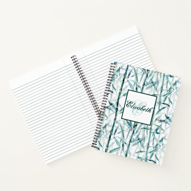 Bamboo ,monogram, personalized, notebook (Inside)