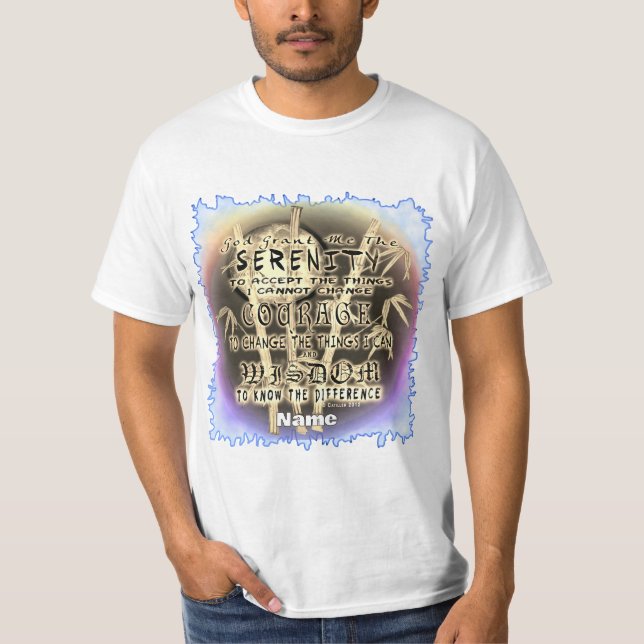 Bamboo Moon Serenity Prayer  T-Shirt (Front)