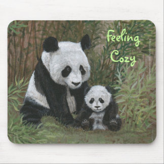 Bamboo Nest Panda Bear mousepad Feeling Cozy