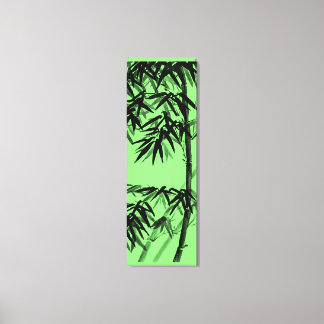 Bamboo - olive green - bw canvas print