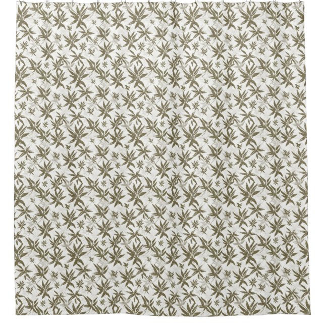 Bamboo on White Sheers - seamless surface pattern. (Front)