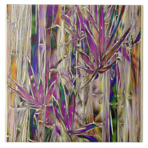Bamboo Original Art Long Table Ceramic Tile