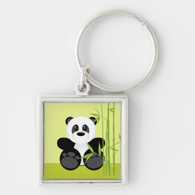 Bamboo Panda Bear Keychain (Front)