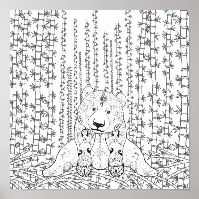 Bamboo Panda Doodle 2 Poster (Front)