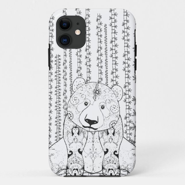 Bamboo Panda Doodle Case-Mate iPhone Case (Back)