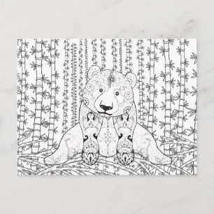 Bamboo Panda Doodle Postcard