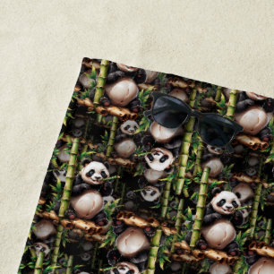 Bamboo Panda Pattern Design  Beach Towel