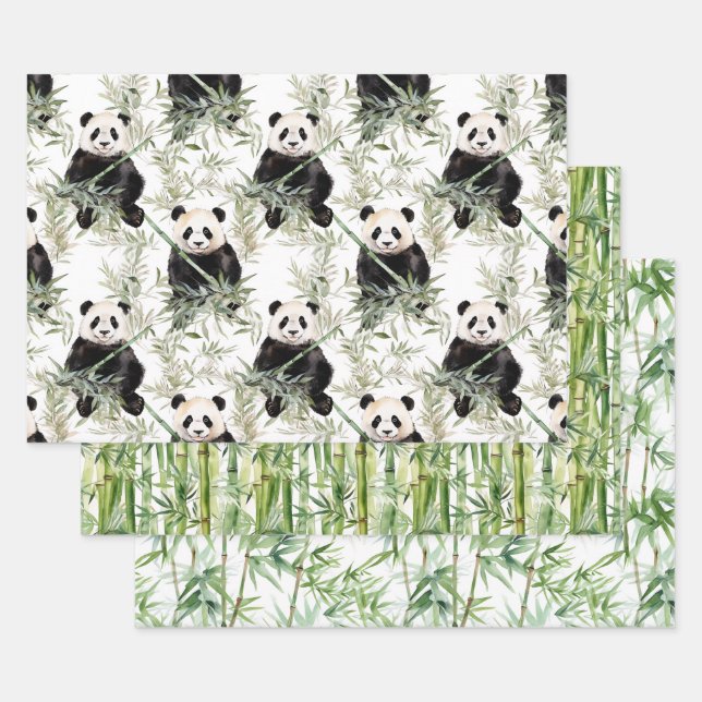 Bamboo Panda wrapping paper (Set)