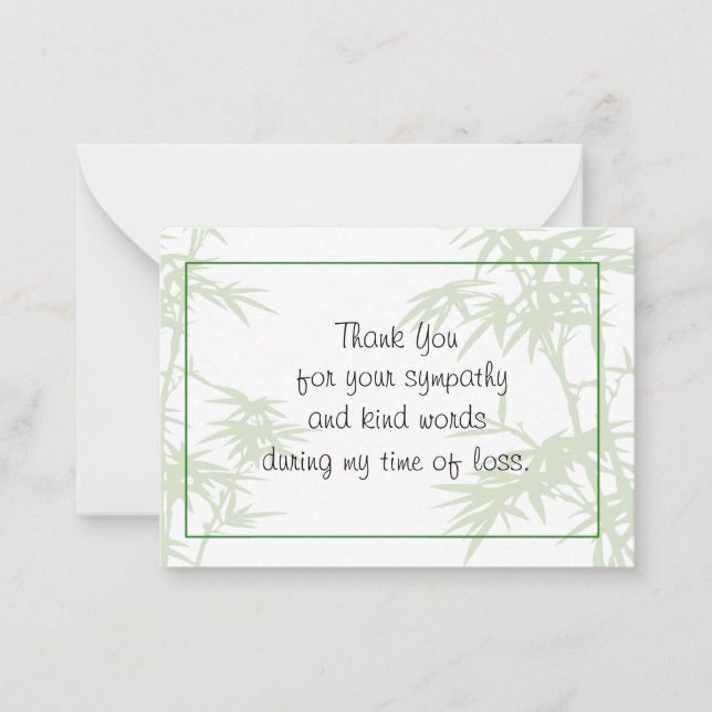 Bamboo Plants Thank You Card (Front)
