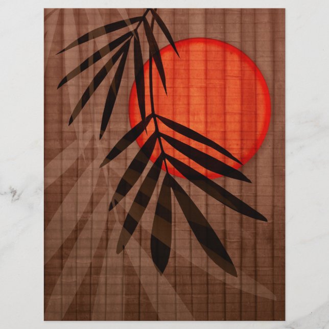 Bamboo & Red Moon Tropical Customized Template Flyer (Front)