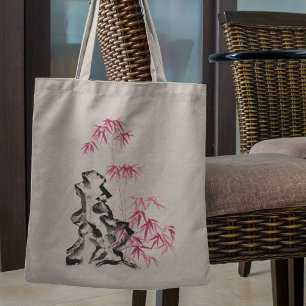 Bamboo - red tote bag