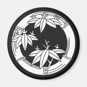 Bamboo ring with bamboo leaves magnet