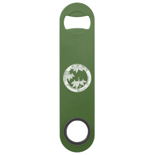 Bamboo ring with bamboo leaves speed bottle opener