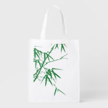 Bamboo screen-printed eco-friendly shopping bags