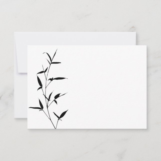 Bamboo Silhouette Background Template Blank Black (Front)