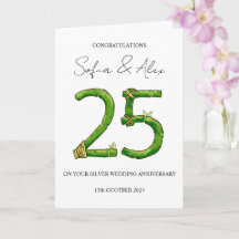 Bamboo Style 25th wedding anniversary greeting
