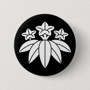 Bamboo-style gentian 2 inch round button