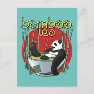 Bamboo Tea Drinker Panda Postcard