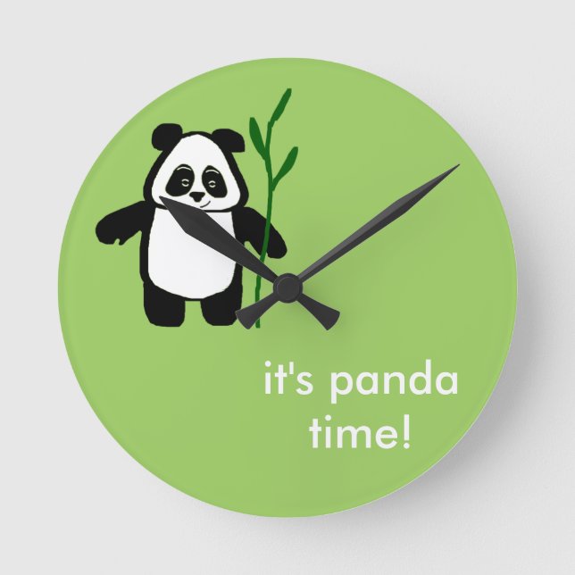 Bamboo the Panda "It's Panda Time" Clock (Front)