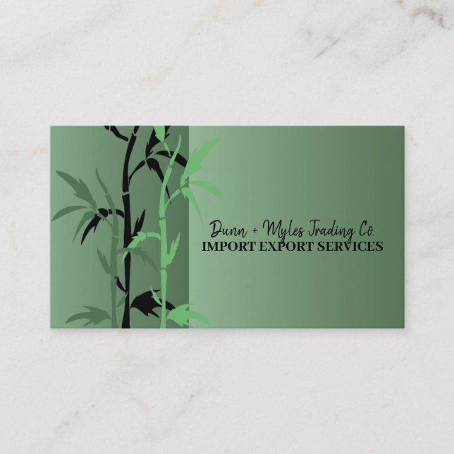 Bamboo Thème Importer Carte de visite d'exportatio (Devant)