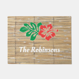 Bamboo tiki tropical beach doormat