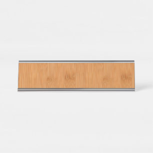 Bamboo Toast Wood Grain Look Desk Name Plate