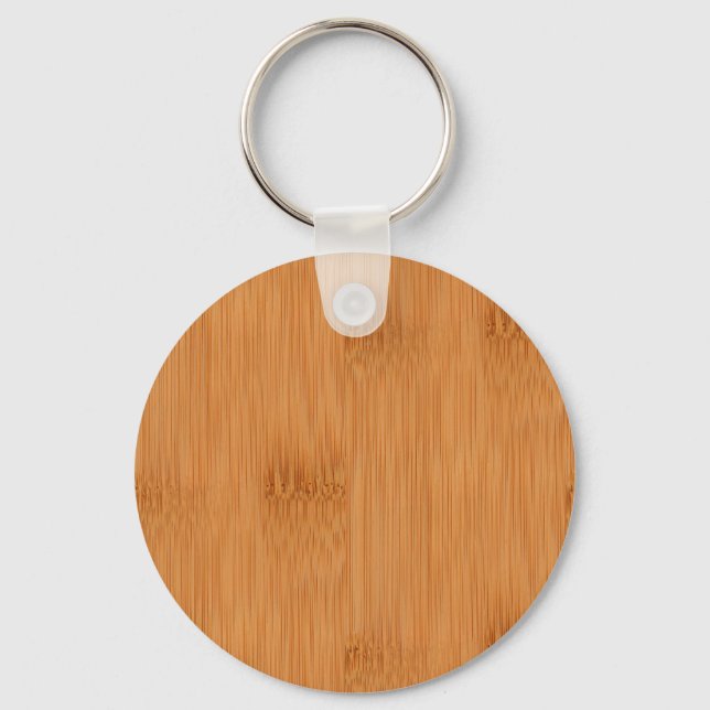 Bamboo Toast Wood Grain Look Keychain (Front)
