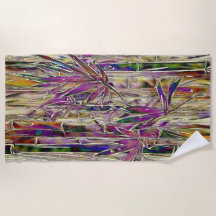Bamboo Tree Digital Painting Original Beach Towel