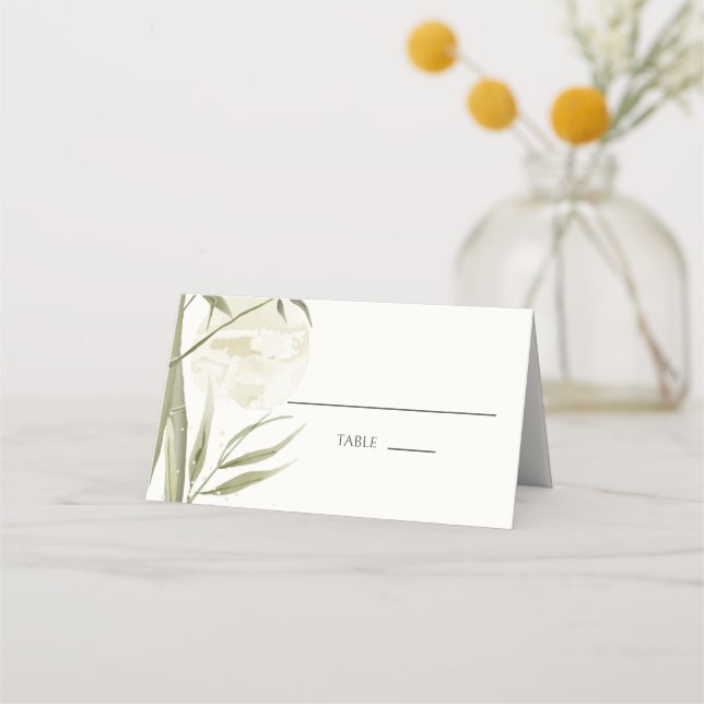 Bamboo Tree Watercolor  Place Card (Front)