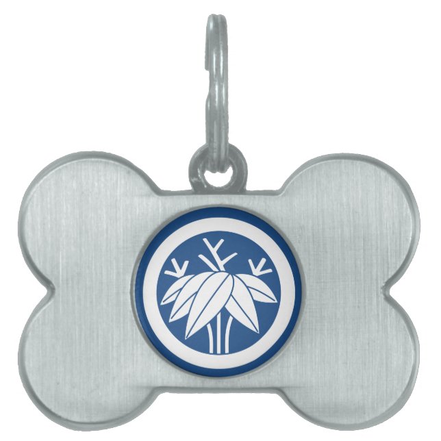 Bamboo with root in circle pet name tag (Front)
