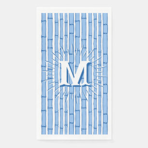 Bambooey Bamboo Stripe in Blue Personalized Napkin