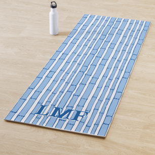 Bambooey Bamboo Stripe in Blue Personalized Yoga Mat