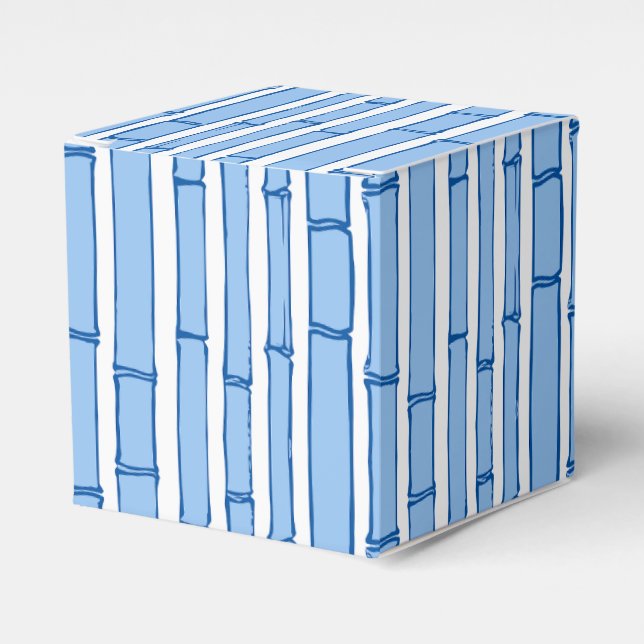 Bambooey Bamboo Stripe in Blue Porcelain Favor Box (Front Side)