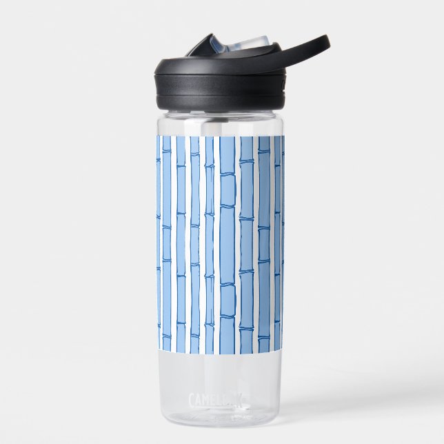Bambooey Bamboo Stripe in Blue Porcelain Water Bottle (Left)