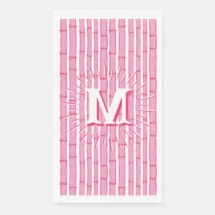 Bambooey Bamboo Stripe in Pink Personalized Napkin