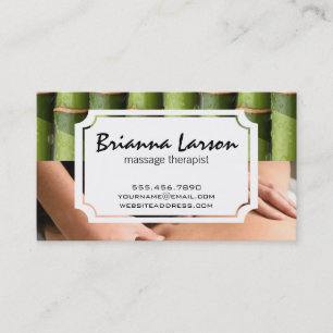 Bamboos   Back Massage   Therapy Health Business Card