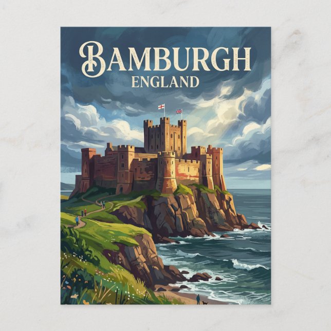 Bamburgh Castle England Postcard (Front)