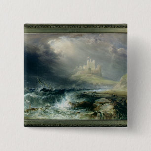 Bamburgh Castle, Northumberland 2 Inch Square Button