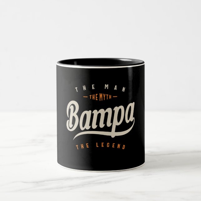 Bampa The Man Myth Legend Funny  Two-Tone Coffee Mug (Center)