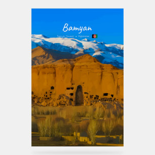 Bamyan, Afghanistan - Buddha Cliff Valley Acrylic Sign