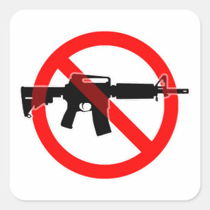 Ban Assault Weapons - Circle Slash Square Sticker