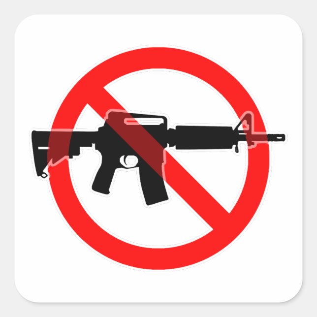 Ban Assault Weapons - Circle Slash Square Sticker (Front)