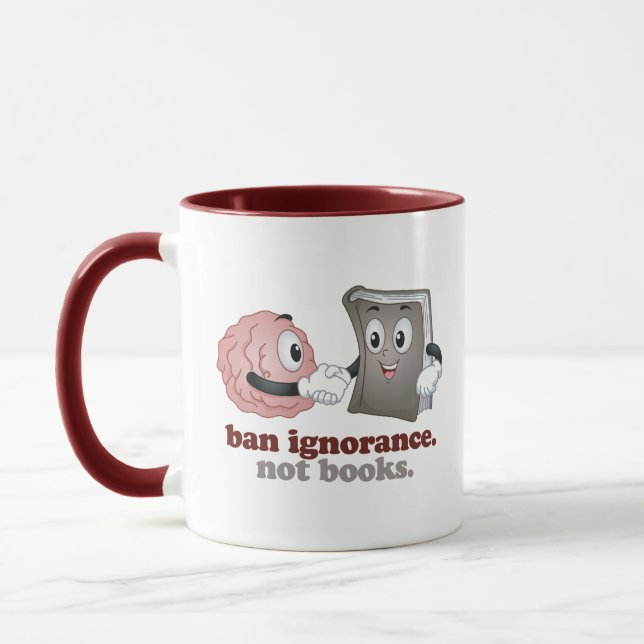 Ban Ignorance Not Books Mug (Left)